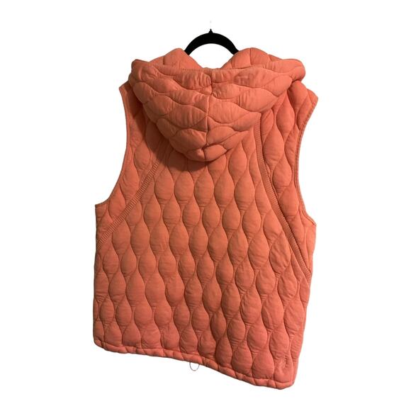 Free People FP Movement Dream Big Hooded Quilted Vest Coral Womens Size M Comfy - Picture 3 of 8